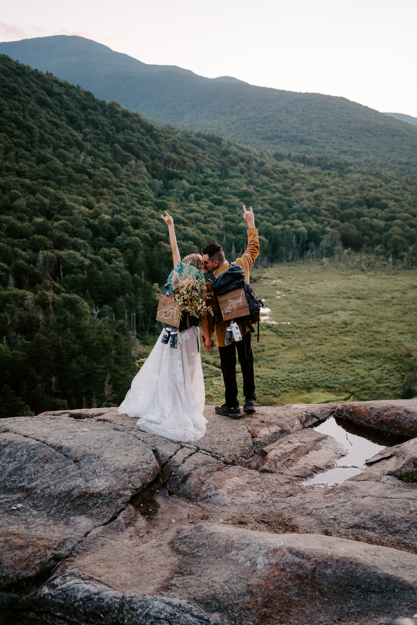 Just Married Elopement in the White Mountains of NH