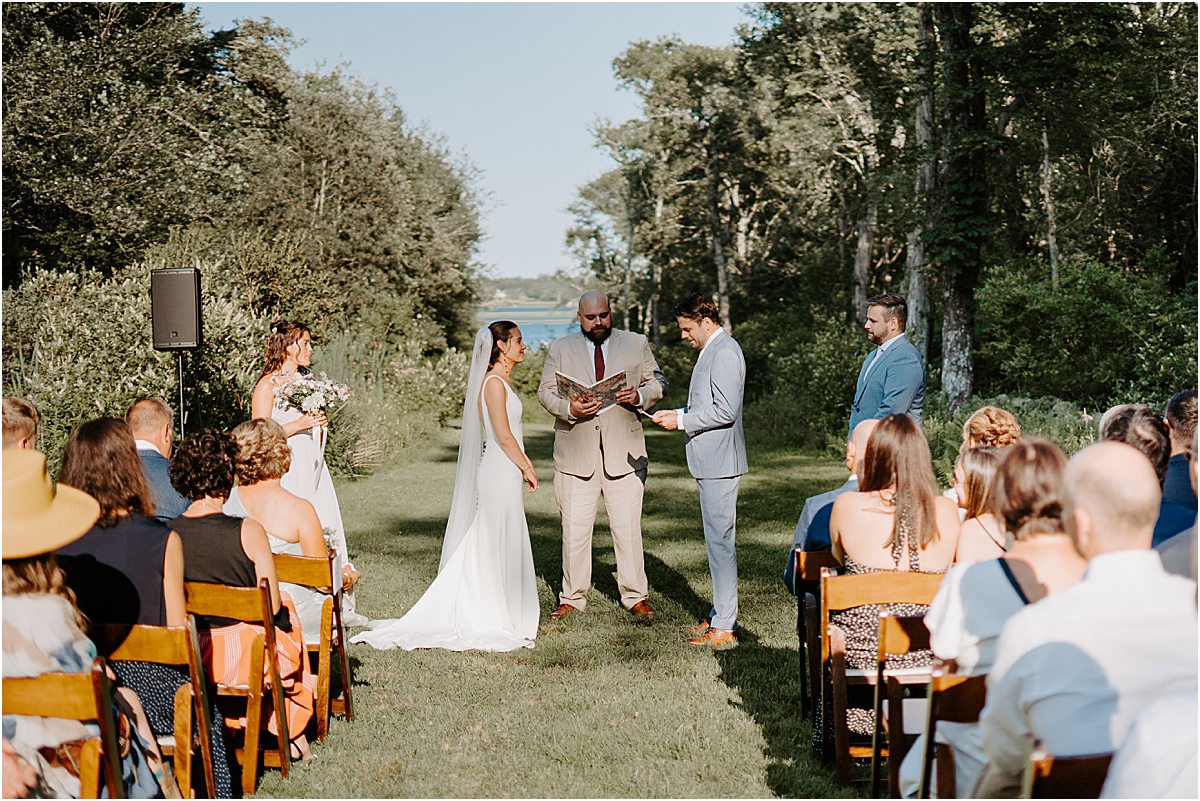 Coastal Backyard Wedding Ceremony