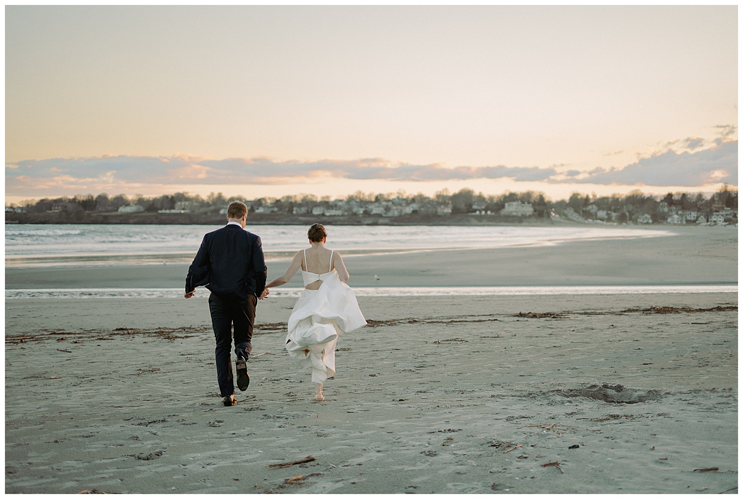 Bride and Groom Sunset Photos in Newport