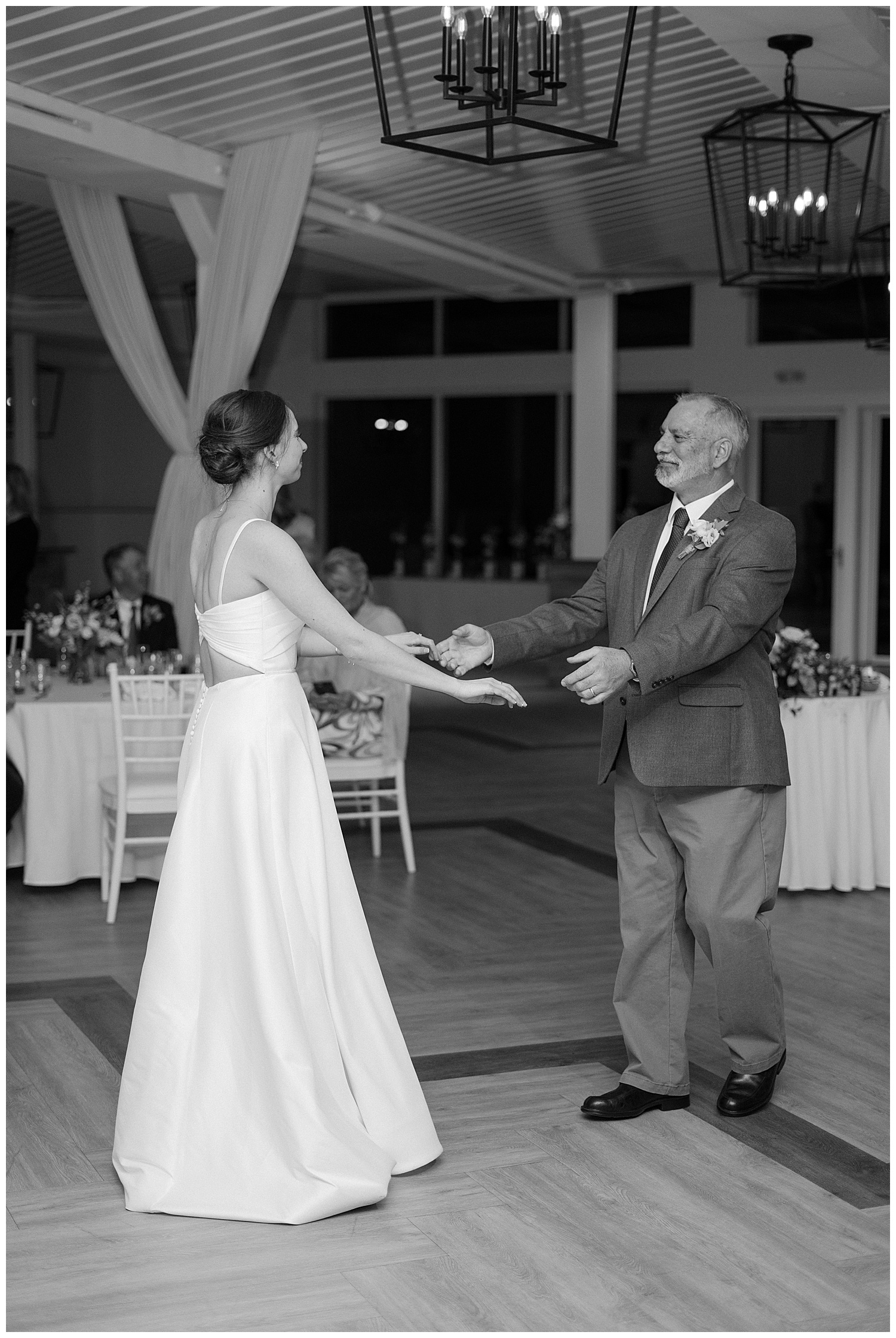 Father Daughter Dance Black and White Photo