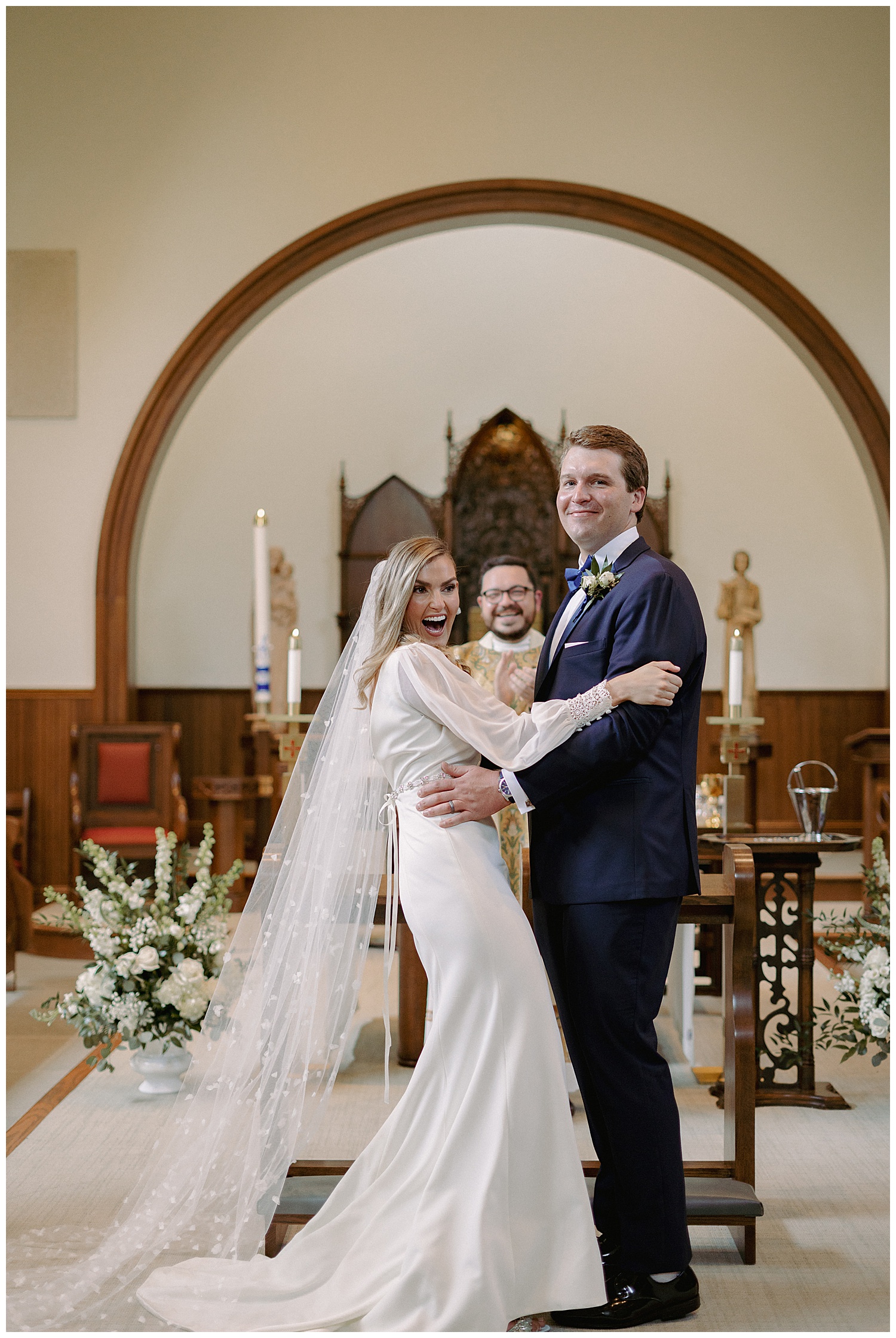 Chic Newport Wedding ceremony at Our Lady of Mercy Chapel in Rhode Island