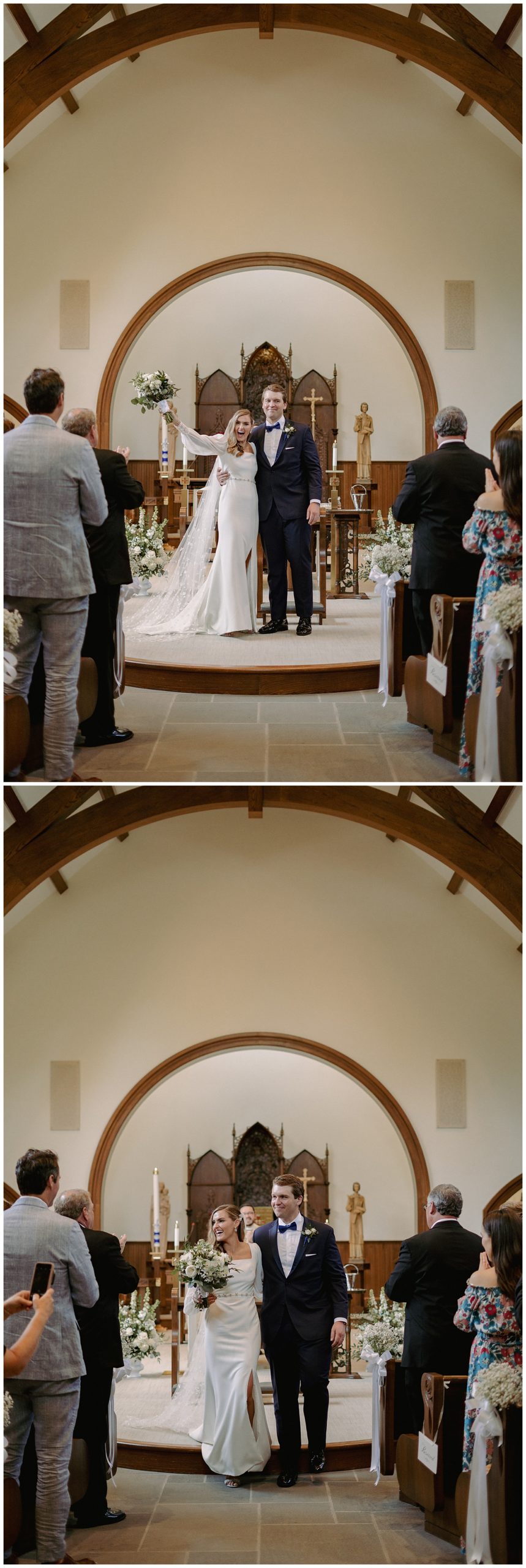 Chic Newport Wedding ceremony at Our Lady of Mercy Chapel in Rhode Island