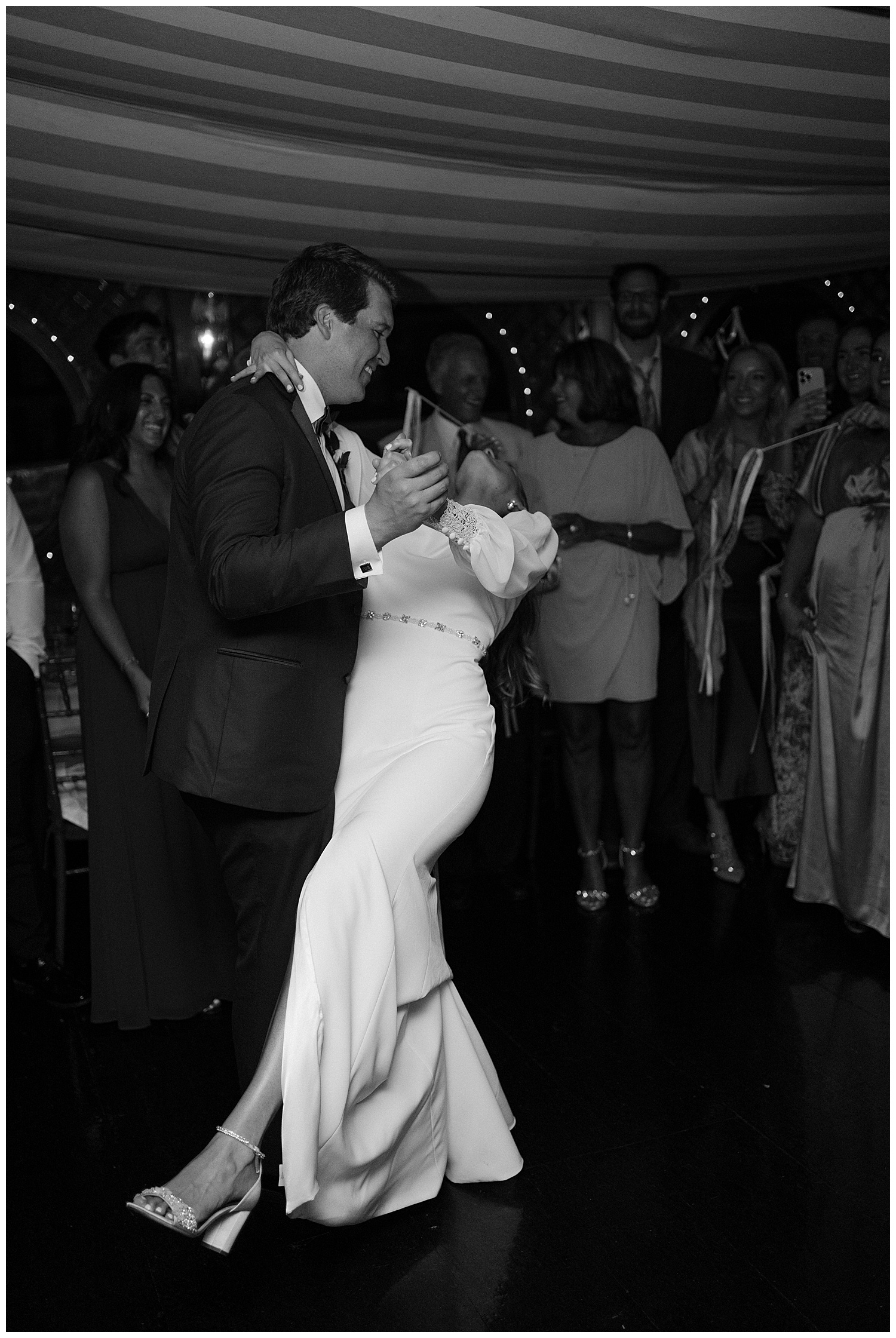 Bride and Groom First Dance at Wedding at Clarke Cooke House
