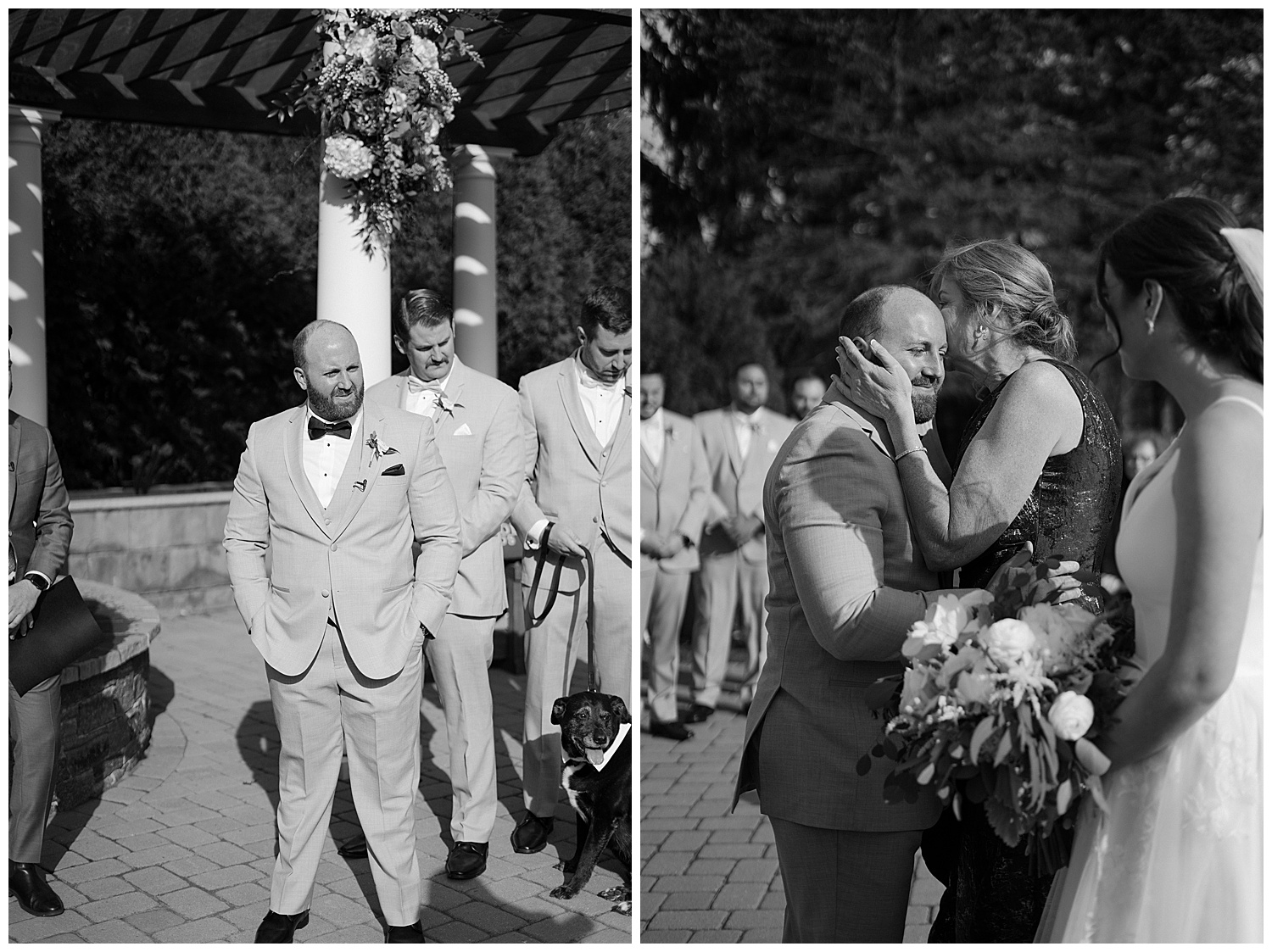 Candid Black and White Photos from Wedding Ceremony