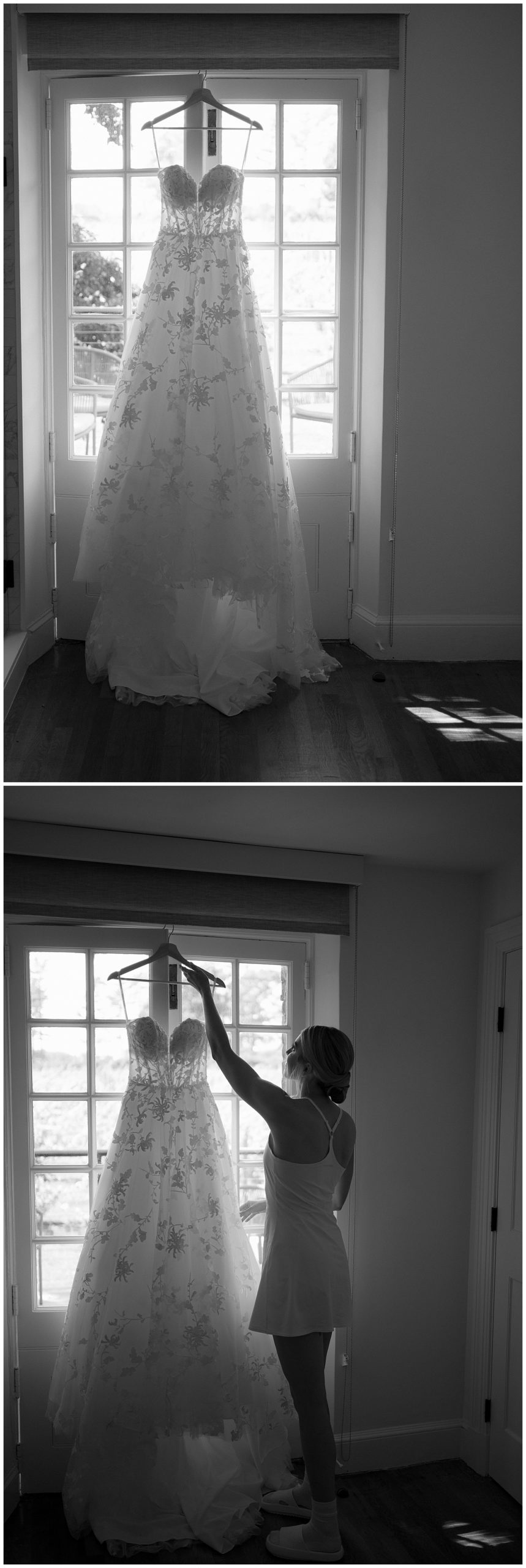 Black and White Getting Ready Wedding Photos